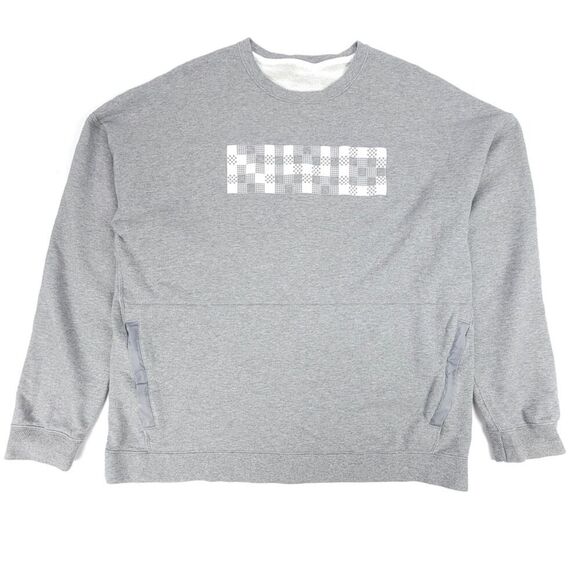 NIKE Nk Court NYC French Terry Crew Neck Sweatshirt Pullover Mens XL Gray White - Picture 1 of 9